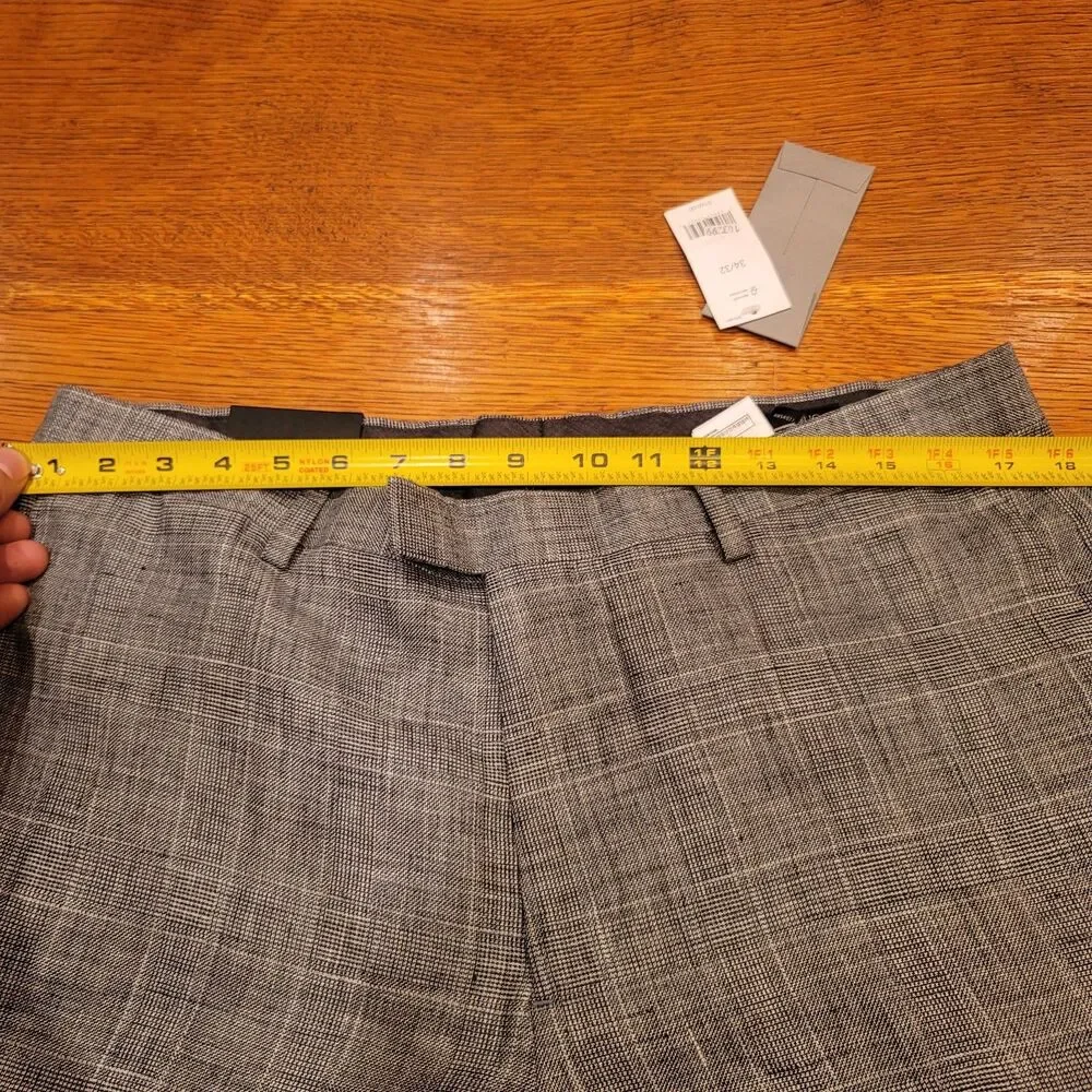 Banana Republic Slim Fit 100% Linen Dress Pants 34x32 Gray NWT